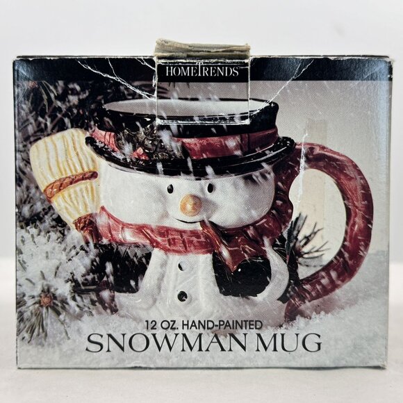 Home Trends 12 Oz Hand-Painted Snowman Mug Ceramic Holiday Coffee Tea Cup - Picture 13 of 15